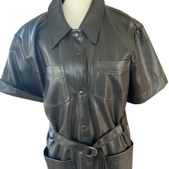 Who What Wear Vegan Leather Dress NWT large - Picture 3 of 5